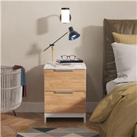 Livara Ready Assembled Orillia Bedside Table - White & Oak