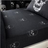 Catherine Lansfield Skulls Black Kids Fitted Sheet - Single