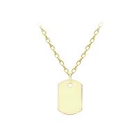 Revere Men's 9ct Gold Personalised Dog Tag Pendant Necklace