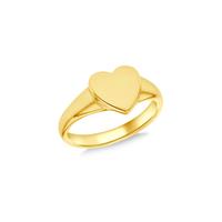 Revere 9ct Gold Plated Personalised Heart Signet Ring - L