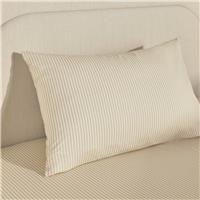Habitat Oxford Printed Stripe Neutral Pillowcase
