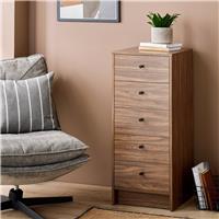 Argos Home Malibu 5 Drawer Tallboy - Walnut
