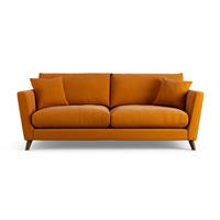 Habitat Lomond Fabric 4 Seater Sofa - Orange - Dark Leg