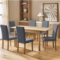 Argos Home Sendi Extending Dining Table & 6 Grey Chairs