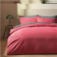 Argos Home Stockholm Stripe Red Bedding Set - King size