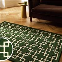 Habitat Luxe Chain Green Wool Cut Pile Rug - 120x170cm