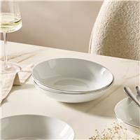 Argos Home Silver Rim 4 Piece Porcelain Pasta Bowls