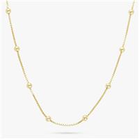 Revere Gold Plated Sterling Silver Beaded Box Chain - 18in