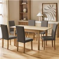 Argos Home Sendi Extending Dining Table & 6 Brown Chairs