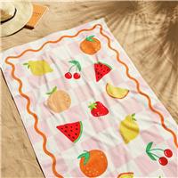 Argos Home Fruit Checkerboard Beach Towel - Pink