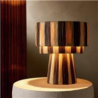 Argos Home Salto Rafia Stripe 3 Tier Table Lamp - Brown