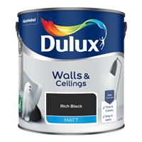 Dulux Walls & Ceilings Matt Paint Rich Black - 2.5L