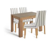 Argos Home Miami Dining Table & 4 Stripe Chairs