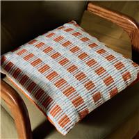 Habitat Striped Grid Woven Cushion Orange - 43x43cm