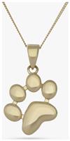 Revere 9ct Yellow Gold Paw Print Pendant Necklace