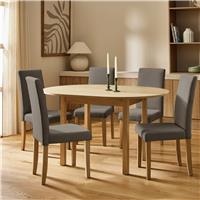 Argos Home Sendi Extending Oval Dining Table & 4 Brown Chairs