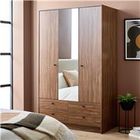 Argos Home Malibu 3 Door 4 Drawer Mirror Wardrobe - Walnut
