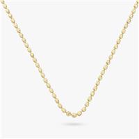 Revere 9ct Gold Plated Silver Diamond Cut Beaded Necklace
