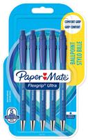Paper Mate Flex Grip Blue Ballpoint Pens - 5 Pack