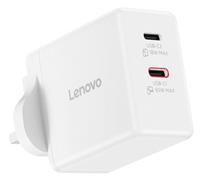 Lenovo 65W Dual USB-C GaN Charger - White
