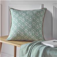 Argos Home Lino Floral Cushion Green - 43x43cm