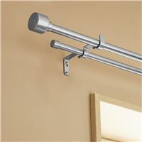 Argos Home Extendable Metal Stud Stainless Steel Double Curtain Pole - 165-300cm