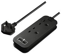 Masterplug 2 Socket USB Extension Lead