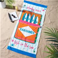 Catherine Lansfield Sardines Beach Towel - Sky Blue