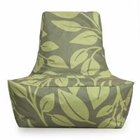 Kaikoo Outdoor Lounger Chair - Leaf Pattern Green