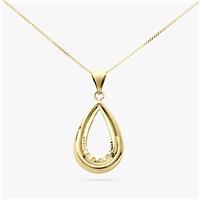 Revere 9CT Yellow Gold Pear Shaped Pendant Necklace