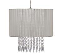 Argos Home Grazia Grey Beaded Lampshade - 30cm