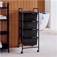 Argos Home 4 Drawer Wheeled Bathroom Storage Trolley-Black