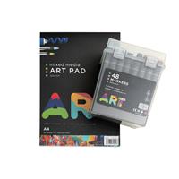 ArtSpace Acrylic Art Pad A4 and Dual Tip Markers Set