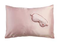 Argos Home Pink Satin Eyemask and Pink Satin Pillow Case Set