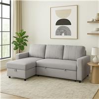 Aspire Nexis Left Hand Storage Chaise Sofa Bed- Grey