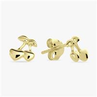 Revere Kids Gold Plated Sterling Silver Cherry Earrings