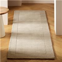 Habitat Simple Border Taupe Wool Cut Pile Runner - 66x200cm