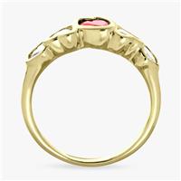 Revere Gold Plated Silver Ruby Heart Fashion Ring - Medium