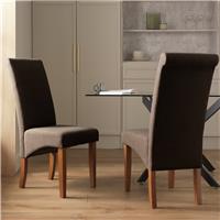 Argos Home Midback Pair of Fabric Dining Chairs - Charcoal