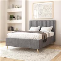Aspire Grant Superking Velvet Bed Frame - Grey