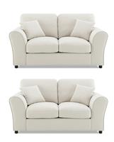 Argos Home Harry Pair of Fabric 2 Seater Sofa - Natural