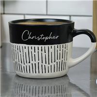 Personalised Message Name Only Dipped Ceramic Mug -Black