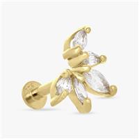 Revere Gold Plated Sterling Silver 5 Stone Flatback Earring