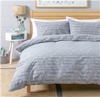 Habitat Stockholm Stripe Blue Bedding Set - Superking