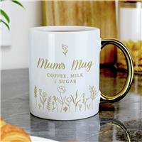 Personalised Message Floral Design White Ceramic Mug