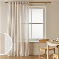 Argos Home Stripe Tab Top Sheer Voile Curtain - Natural - 140x137cm