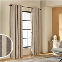Habitat Stripe Blackout Eyelet Curtains - Charcoal - 229x137cm