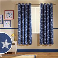 Argos Home Kids Star Eyelet Blackout Curtain - Blue - 168x183cm