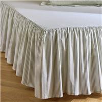 Habitat Oxford Printed Stripe Green Valance Sheet - Single