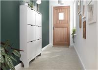 GFW Narrow 3 Tier Shoe Storage Cabinet - White